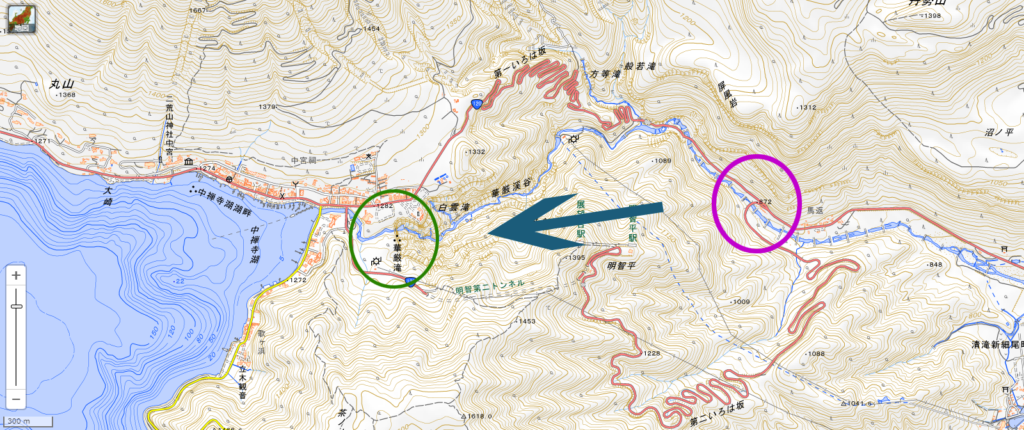華厳の滝の移動