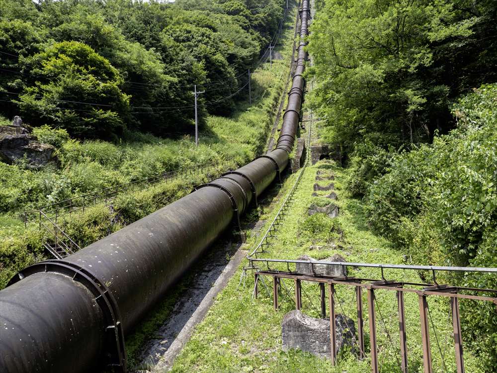栗山発電所の鉄管