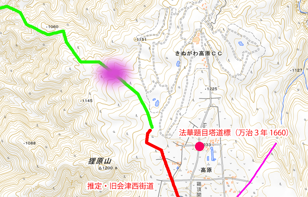 高原新田と五十里境界の一里塚
